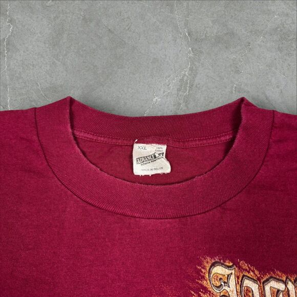 VTG Single Stitch 90’s Myan Jaguar Destination Shirt Belize Stone Temple - 2XL - Picture 4 of 7